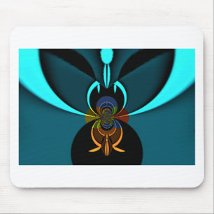 Beautiful Cyan Abstract Art Print Mouse Pad