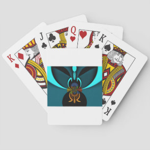Beautiful Cyan Abstract Art Print Playing Cards