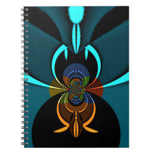 Beautiful Cyan Abstract Art Print Spiral Notebook