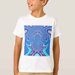 Beautiful cyan blue kaleidoscope vector art design T-Shirt