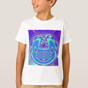 Beautiful cyan blue kaleidoscope vector art design T-Shirt