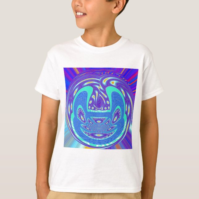 Beautiful cyan blue kaleidoscope vector art design T-Shirt (Front)