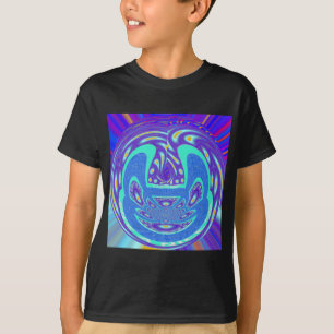 Beautiful cyan blue kaleidoscope vector art design T-Shirt