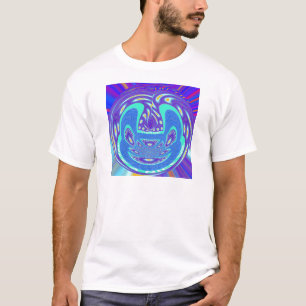 Beautiful cyan blue kaleidoscope vector art design T-Shirt