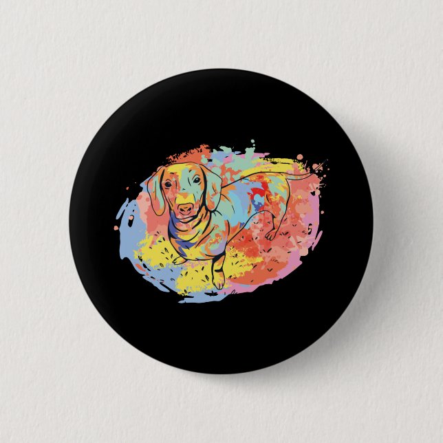 Beautiful dachshund dog 6 cm round badge (Front)