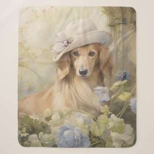 Beautiful Dachshund Sherpa Blanket