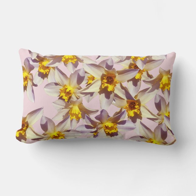 Beautiful Daffodils Flowers Lumbar Cushion (Front)