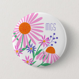 Beautiful Daisies custom monogram buttons