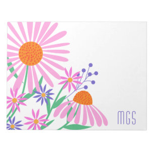 Beautiful Daisies custom monogram notepads
