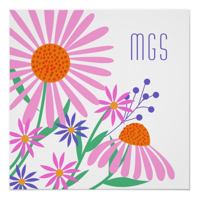 Beautiful Daisies custom monogram poster (Front)