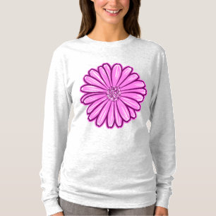 Beautiful Daisy Flower, Halftone Illustration T-Shirt