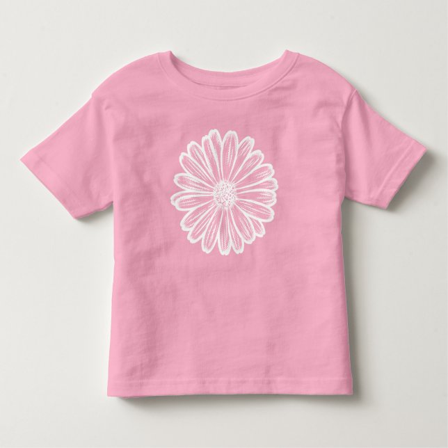 Beautiful Daisy Flower, Halftone Illustration Toddler T-Shirt (Front)
