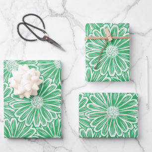 Beautiful Daisy Flower Halftone Light Illustration Wrapping Paper Sheet