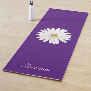 Beautiful Daisy Flower on Royal Purple Yoga Mat