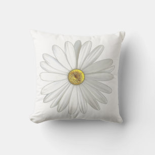Beautiful Daisy Flower on White Cushion