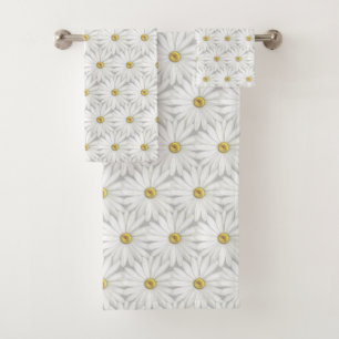 Beautiful Daisy Flowers Bath Towel Set