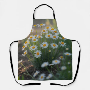 Beautiful Daisy Flowers in Bloom Nature Photo Apron