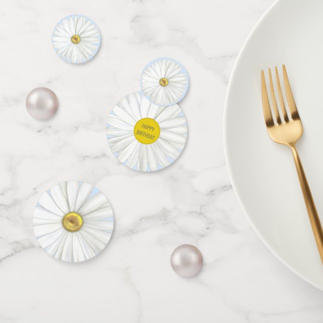 Beautiful Daisy Flowers & Pearls Confetti (Group)