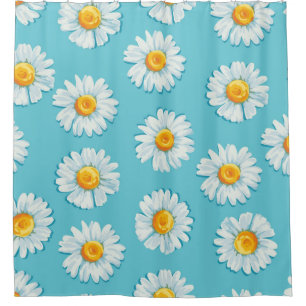 Beautiful daisy flowers seamless pattern shower curtain