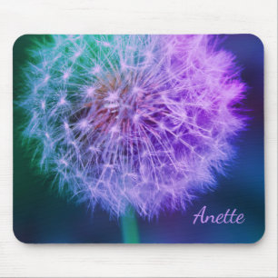 Beautiful Dandelion on Blue Background    Mouse Pad