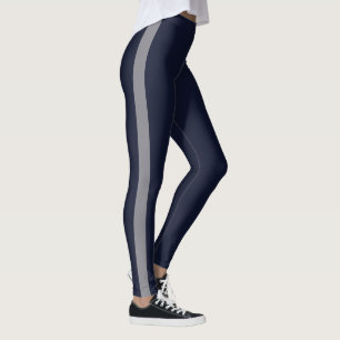 Beautiful Dark Blue Grey Stripe Leggings
