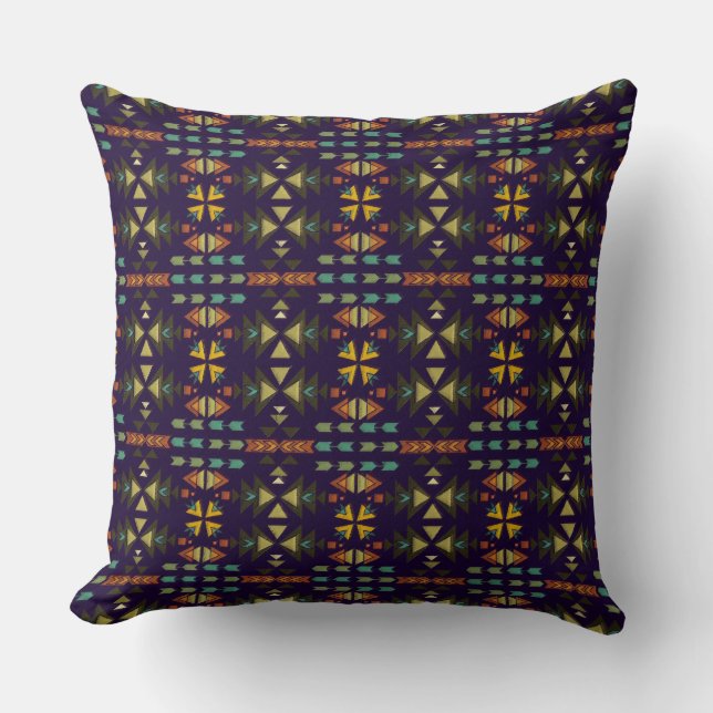 Beautiful Dark Southwestern Style Cushion (Front)