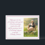 Beautiful Daughter from Mum Poem Custom Photo Card<br><div class="desc">Before you were born, I carried you under my heart. - Mandy Harrison. A touching pregnancy quotation card for a loving mum to give to her beautiful daughter on her birthday. This poignant quote of love is written in pretty typography next to your own custom maternity photograph. You child will...</div>