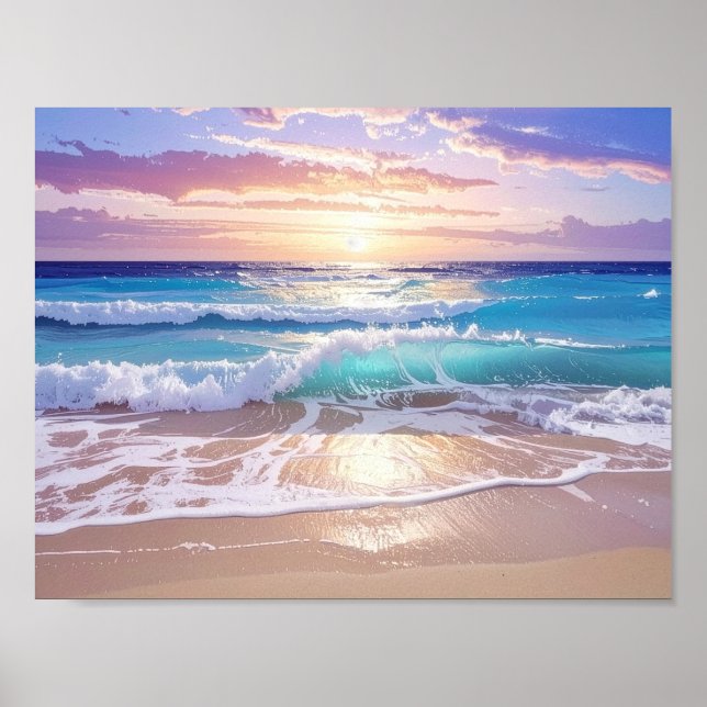 Beautiful Day Ocean Wonders at the Seashore Beach Poster (Front)