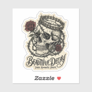 Beautiful Decay Dark Romantic Biker Skull Rose
