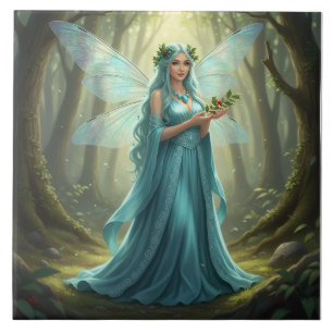 Beautiful December Turquoise Fairy Tile