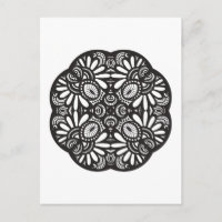 Beautiful Deco Black Square Doodle