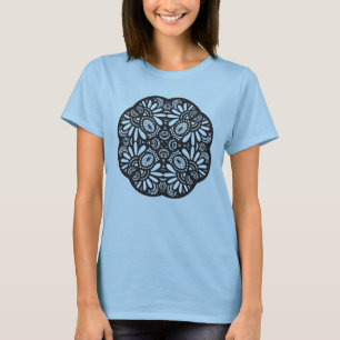 Beautiful Deco Black Square Doodle T-Shirt