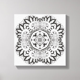 Beautiful Deco Square Doodle 6 Canvas Print