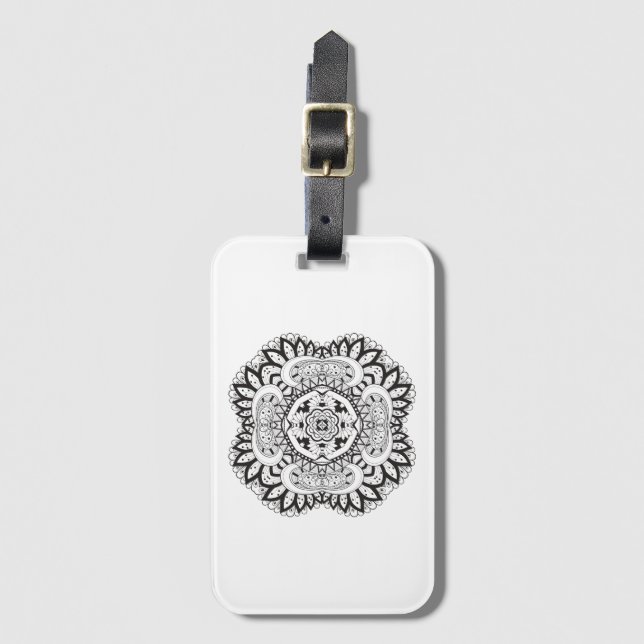 Beautiful Deco Square Doodle Luggage Tag (Front Vertical)