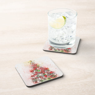 Beautiful Decorated Christmas Tree Coaster