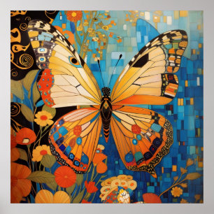Beautiful Decorative Butterfly Floral Poster
