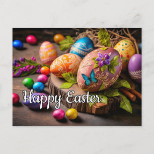 Beautiful Decorative Festive Easter Eggs Postcard