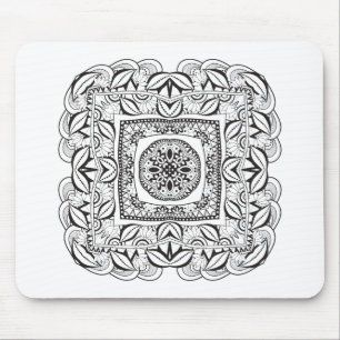 Beautiful Decorative Square Doodle Mouse Pad