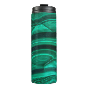 Beautiful deep Green Malachite Crystal Print Thermal Tumbler