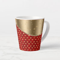 Beautiful Deep Red Floral Pattern with Gold Ribbon