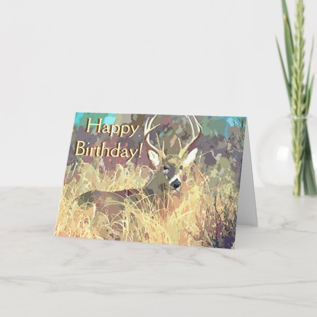 Beautiful Deer Birthday Card (Front)