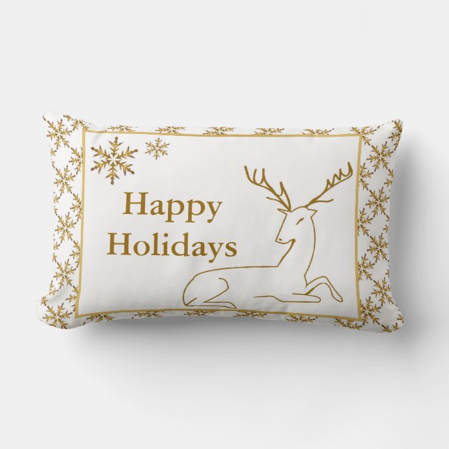 Beautiful Deer Holiday Pillow (Front)