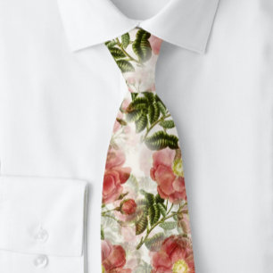 Beautiful Delicate Watercolor Poppy Flowers Tie