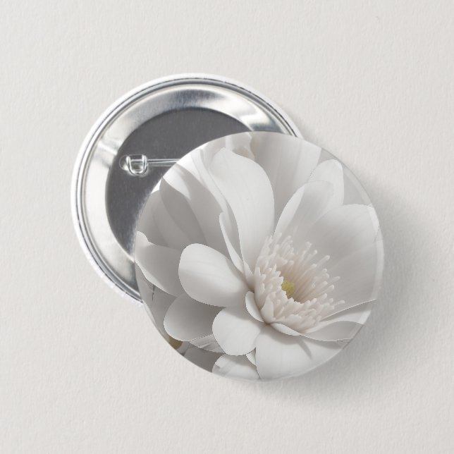 Beautiful Delicate White Flower 6 Cm Round Badge (Front & Back)