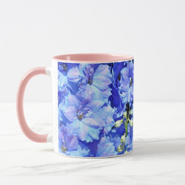 Beautiful delpinium flowers mug (Left)