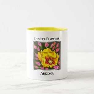 Beautiful Desert Flowers in Arizona Two-Tone Coffee Mug