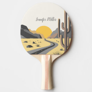 Beautiful desert sunrise with mountain view ping pong paddle