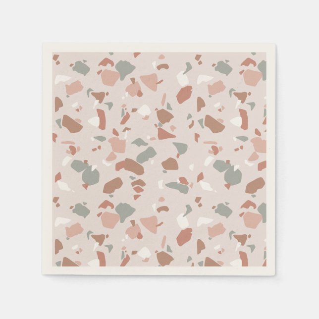 Beautiful desert tones terrazzo pattern napkin (Front)