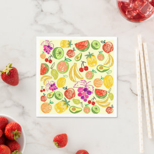 Beautiful design watercolor lemon napkin