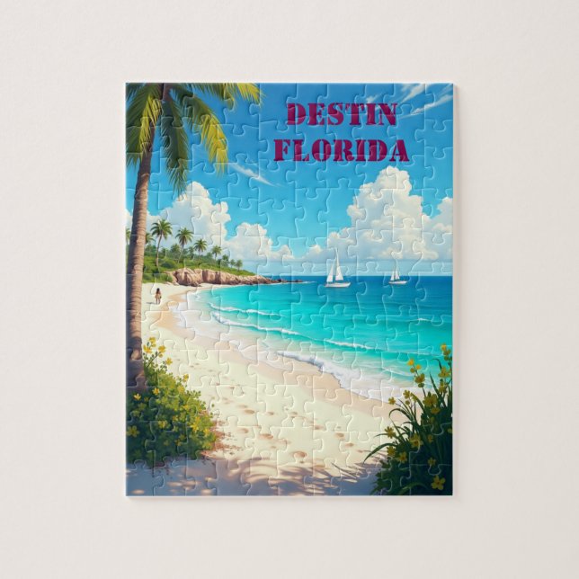 Beautiful  Destin Florida Sunset Beach  Jigsaw Puzzle (Vertical)